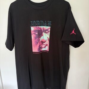 Jordan Black Tee with Red Jumpman Logo